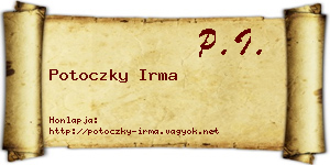 Potoczky Irma névjegykártya