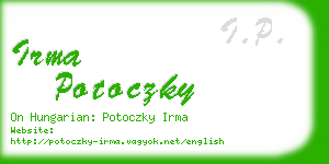 irma potoczky business card